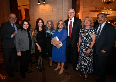 (from left to right) Professor Arthur Acevedo, the Honorable Mary Minella, The Honorable Patricia Mendoza, Virginia Martinez, The Honorable Consuelo Bedoya-Witt, Thomas Witt, Guadalupe Preston, and Jose Javier Lopez
