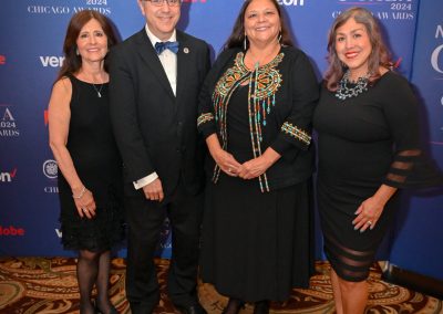 The Hon. Patricia Mendoza, MALDEF President and General Counsel Thomas A. Saenz, Sandra Kennedy (daughter of honoree Rodriguez) and Karina Ayala-Bermejo.